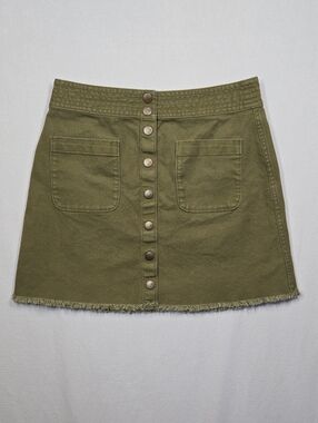 Madewell Raw Hem Mini Skirt‎ Kale Green Women’s Size 6